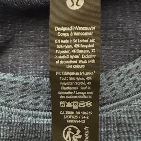 lululemon athletica Men's Metal Vent Tech Short Sleeve Blue Tee, NWT, XL - Picture 9 of 9